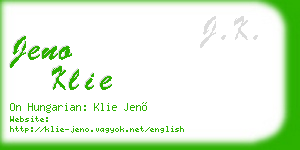 jeno klie business card
